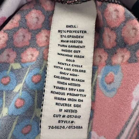 Eci New York Boho Flowy Top Floral Patchwork Print Cold Shoulder Blouse Size L - Picture 6 of 8